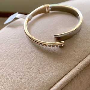 Hinged bracelet,mixed metals.